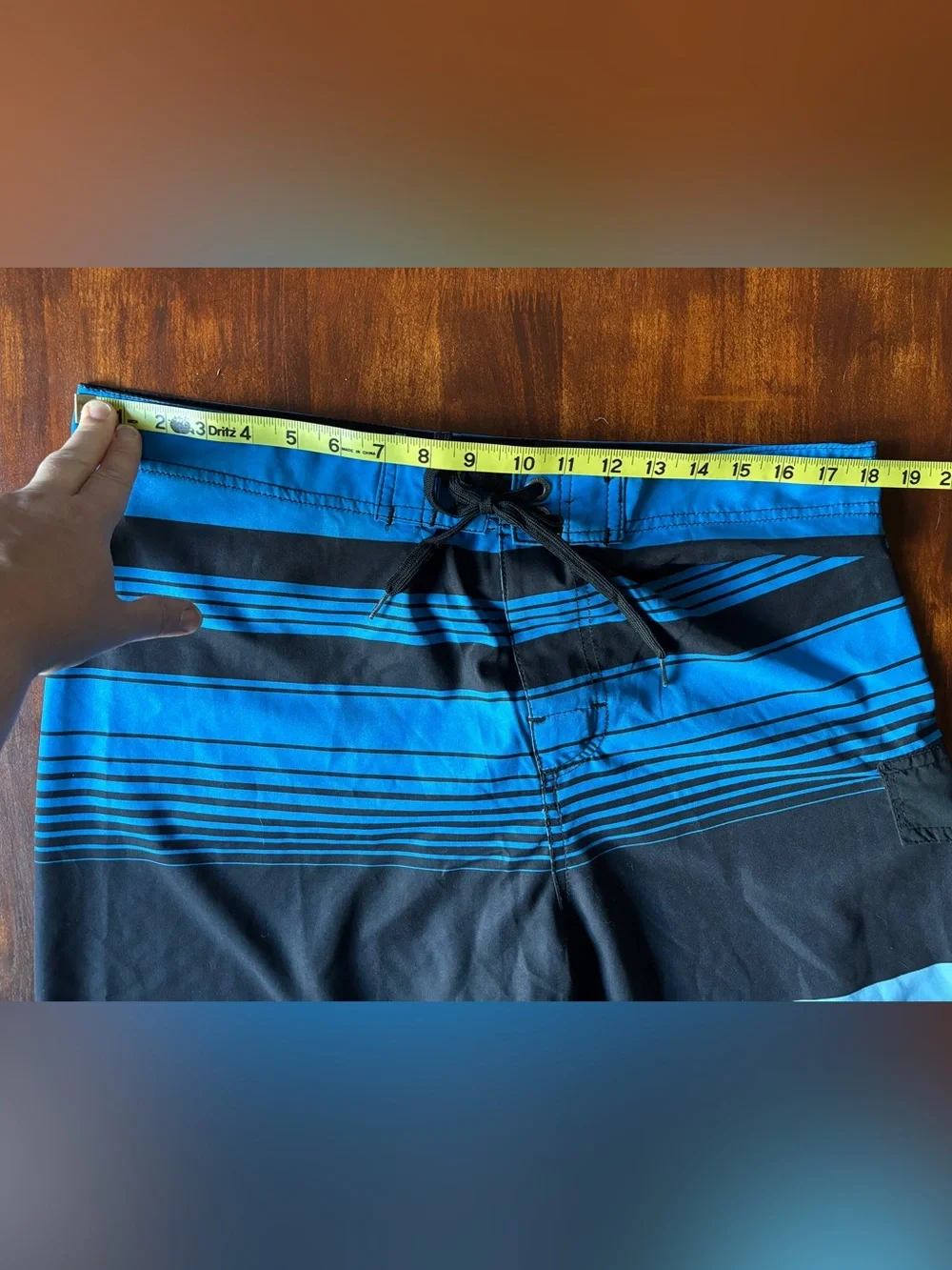 B.Split Stretch Men's Board Shorts XXL Swim Trunks Lace Up Blue